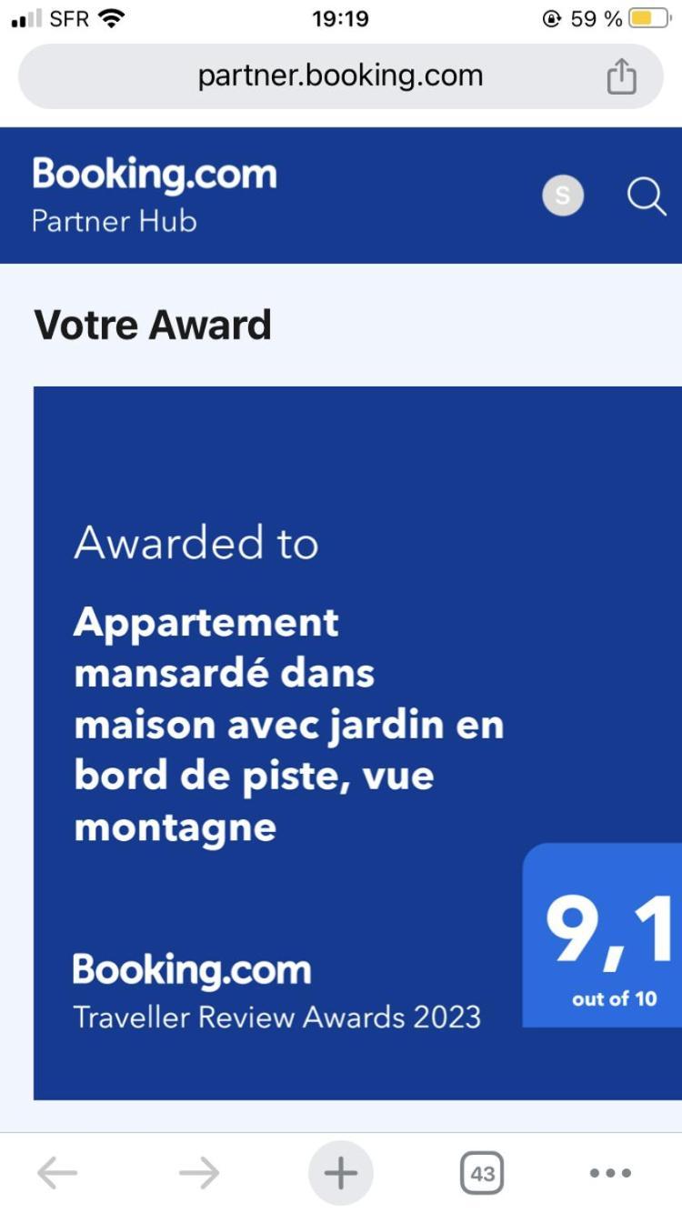Logement Mansarde Dans Maison Avec Jardin En Bord De Piste, Vue Montagne 레우쉬 외부 사진